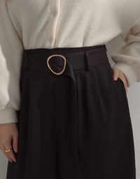 Minimalist Staple Pleated Suit Wide Pants