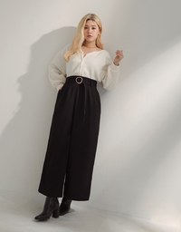Minimalist Staple Pleated Suit Wide Pants
