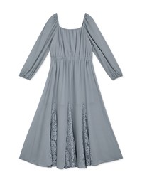 Classy Demure Splice Lace Sheer Maxi Dress