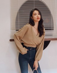 Urban Chic Wrap Knit Crop Hoodie