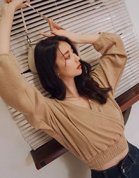 Urban Chic Wrap Knit Crop Hoodie