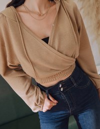 Urban Chic Wrap Knit Crop Hoodie