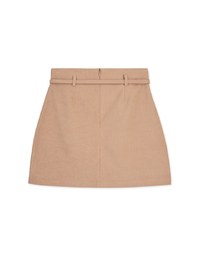 High Waisted Suede A-Line Mini Skirt (With Belt)