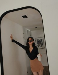 Stark Minimalism High Waisted Slimming Slit Skorts