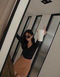 Stark Minimalism High Waisted Slimming Slit Skorts