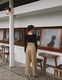 2Way High Waisted Pleated Wide Leg Pants (With Belt)