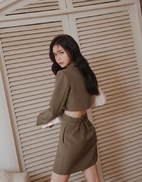 Modern Twist Hollow-Back Suit Mini Dress