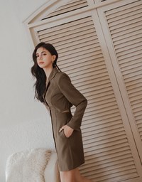 Modern Twist Hollow-Back Suit Mini Dress