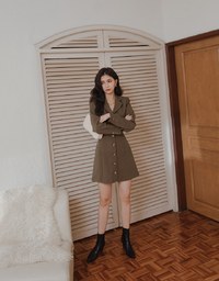 Modern Twist Hollow-Back Suit Mini Dress