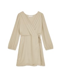Voguish Layered Pleated Tie-Side Mini Dress