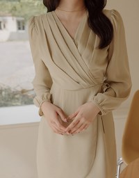 Voguish Layered Pleated Tie-Side Mini Dress
