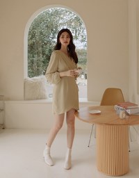Voguish Layered Pleated Tie-Side Mini Dress