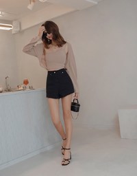Set Wear One Shoulder Camisole Padded Bra Top + Cardigan