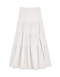 Boho-Chic Layered Splice Slit Maxi Skirt