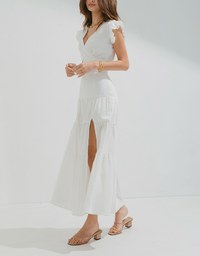 Boho-Chic Layered Splice Slit Maxi Skirt