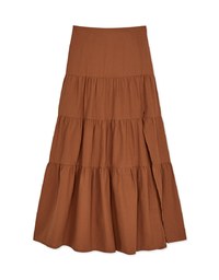 Boho-Chic Layered Splice Slit Maxi Skirt