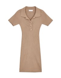 Finest Collar Buttoned Bodycon Knit Mini Dress