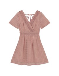 BohèmeLace Trim Pin-Dot Mini Dress