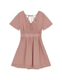 BohèmeLace Trim Pin-Dot Mini Dress