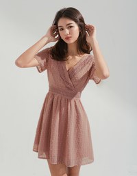 BohèmeLace Trim Pin-Dot Mini Dress