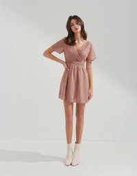 BohèmeLace Trim Pin-Dot Mini Dress