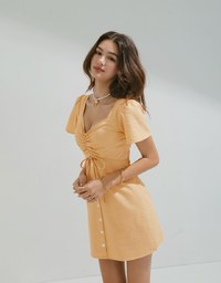 Sophisticated Sweetheart Ruched Hollow Mini Dress