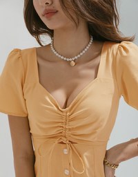 Sophisticated Sweetheart Ruched Hollow Mini Dress