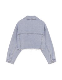 Casual Cooling Frayed Denim Jeans Crop Blazer Jacket