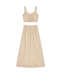 Sweetheart Neckline Padded Top + Maxi Skirt Set Wear (With Padding)