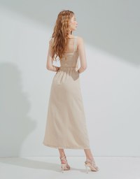 Sweetheart Neckline Padded Top + Maxi Skirt Set Wear (With Padding)