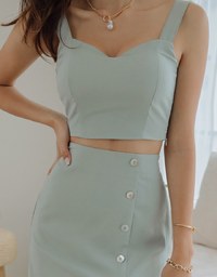 Sweetheart Neckline Padded Top + Maxi Skirt Set Wear (With Padding)