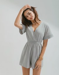 Exquisite Striped Lace Playsuit