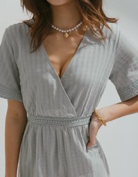 Exquisite Striped Lace Playsuit