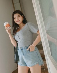Finest Minimalistic Big U-Neck Crop Top