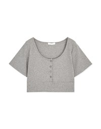 Finest Minimalistic Big U-Neck Crop Top