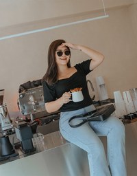 Finest Square Neck Front Scrunch Crop Top