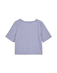 Refined Lettuce Hem Button Crop Top
