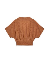 Embroidered Low-cut Lapel Crop Top