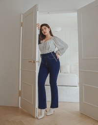 No Filter Snatched Waist Shape-Up Slimming Skinny-Fit Denim Jeans Boot Cut Pants 3.0