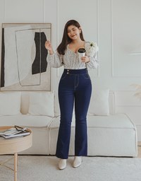 No Filter Snatched Waist Shape-Up Slimming Skinny-Fit Denim Jeans Boot Cut Pants 3.0