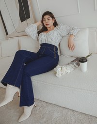 No Filter Snatched Waist Shape-Up Slimming Skinny-Fit Denim Jeans Boot Cut Pants 3.0