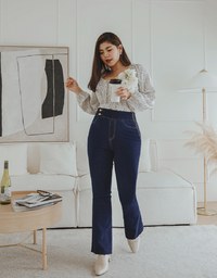 No Filter Snatched Waist Shape-Up Slimming Skinny-Fit Denim Jeans Boot Cut Pants 3.0