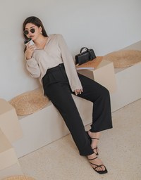 Sleek CEO Style Slimming Pleated Straight Suit Pants