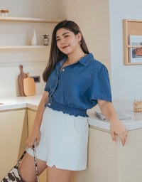 Sleek CEO Style Slimming Bias-Cut Slit Suit Short