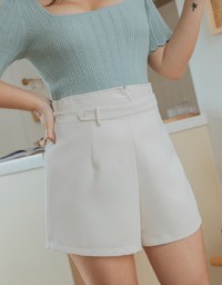 Elevated Detailing High Waisted Suit Shorts