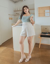 Elevated Detailing High Waisted Suit Shorts