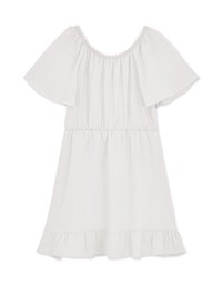 Rustic Bohême Ruffled Hem Lace Mini Dress