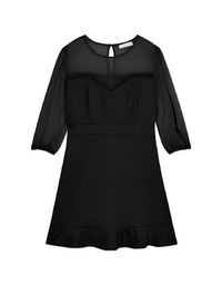 Classy Demure Sweetheart Splice Ruffle Dress