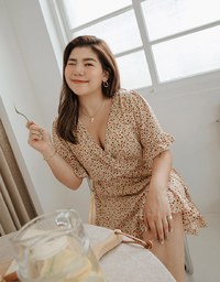 Classy Floral Ruffled Splice Chiffon Mini Dress