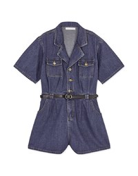 Iconic Denim Jeans Playsuit (with Belt)